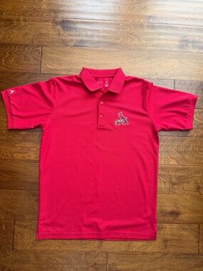 Antigua St. Louis Cardinals Red Polo Shirt Men's Size Medium MLB Baseball